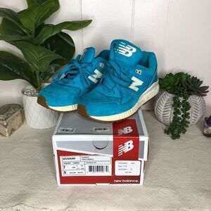 New Balance Womens Lace Up 530 Classics Running Shoe Aqua Blue Size 7